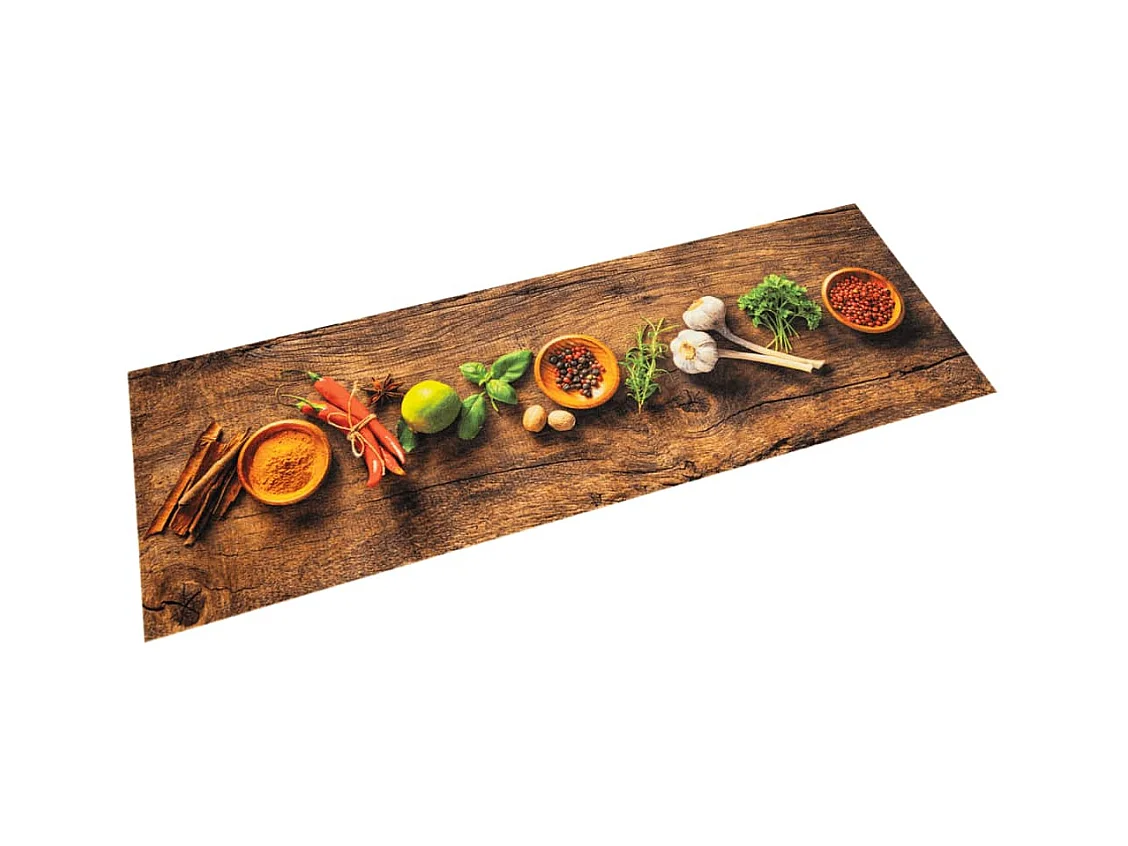 Tappeto da cucina lavabile stampa spezie 45x150 cm in velluto