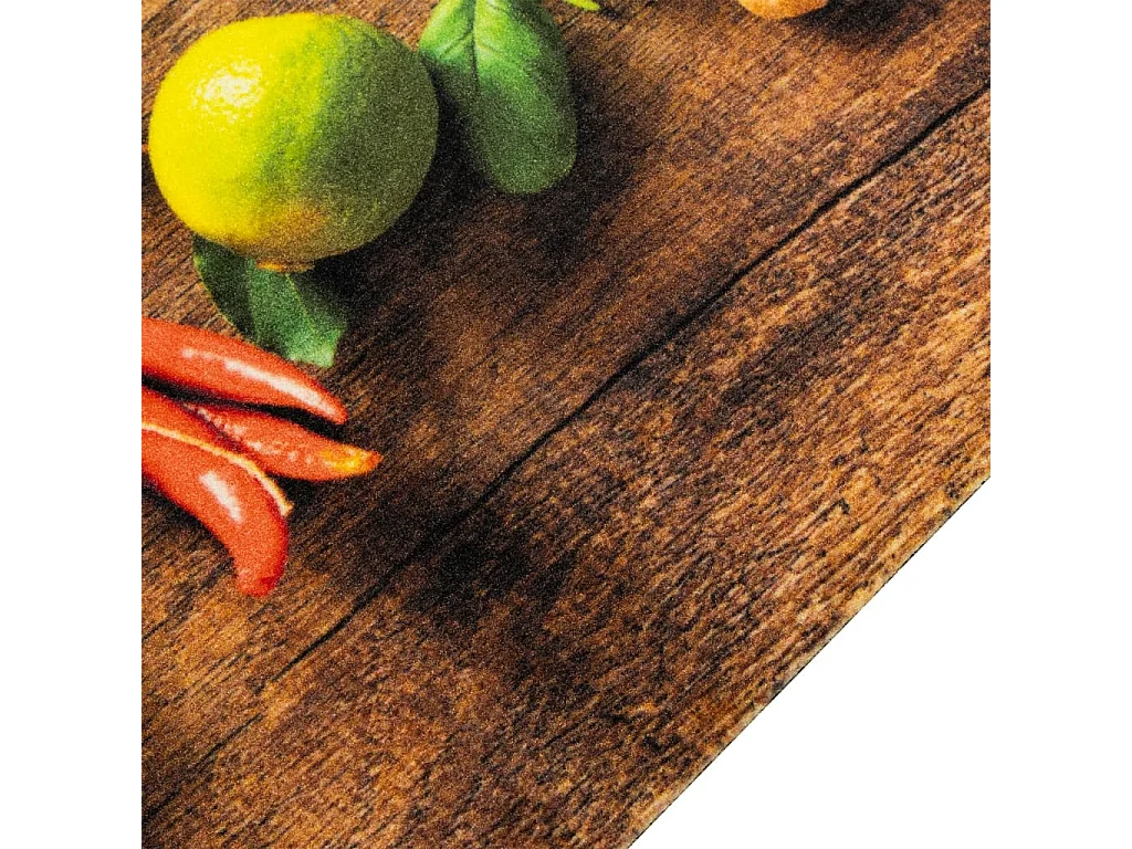 Tapis de cuisine lavable impression d'épices 45x150 cm velours