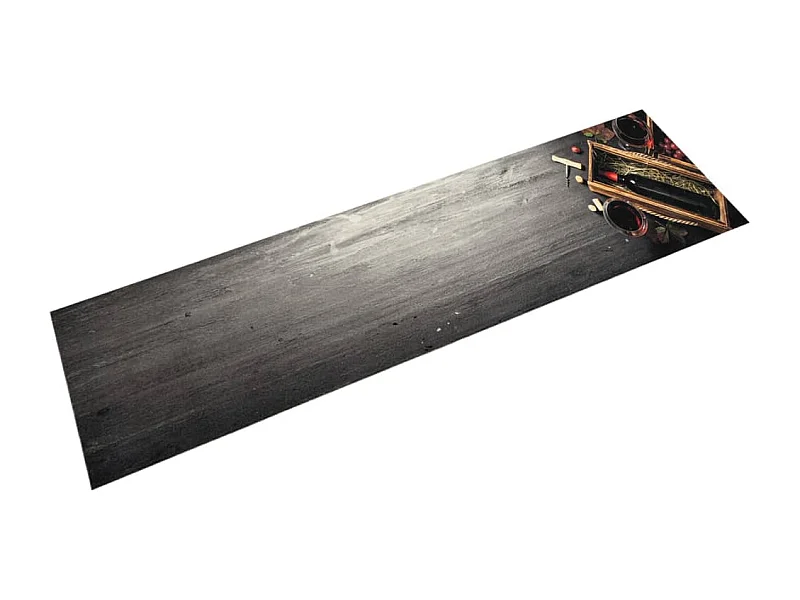 Tapis de cuisine lavable bouteille de vin 60x300 cm velours