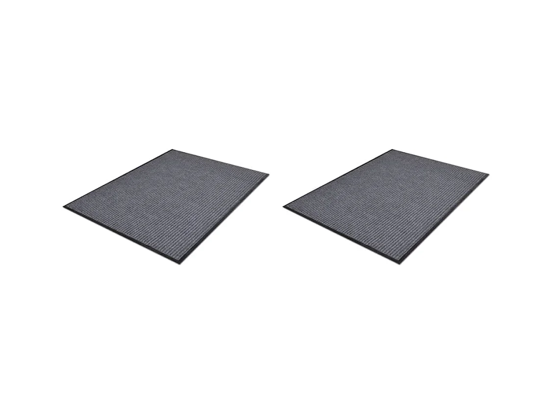 Deurmatten 2 stuks PVC Grijs 90x60 cm