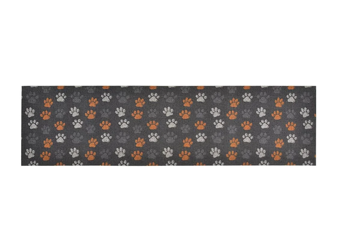 Tapis de cuisine lavable impression de pattes 45x150 cm velours