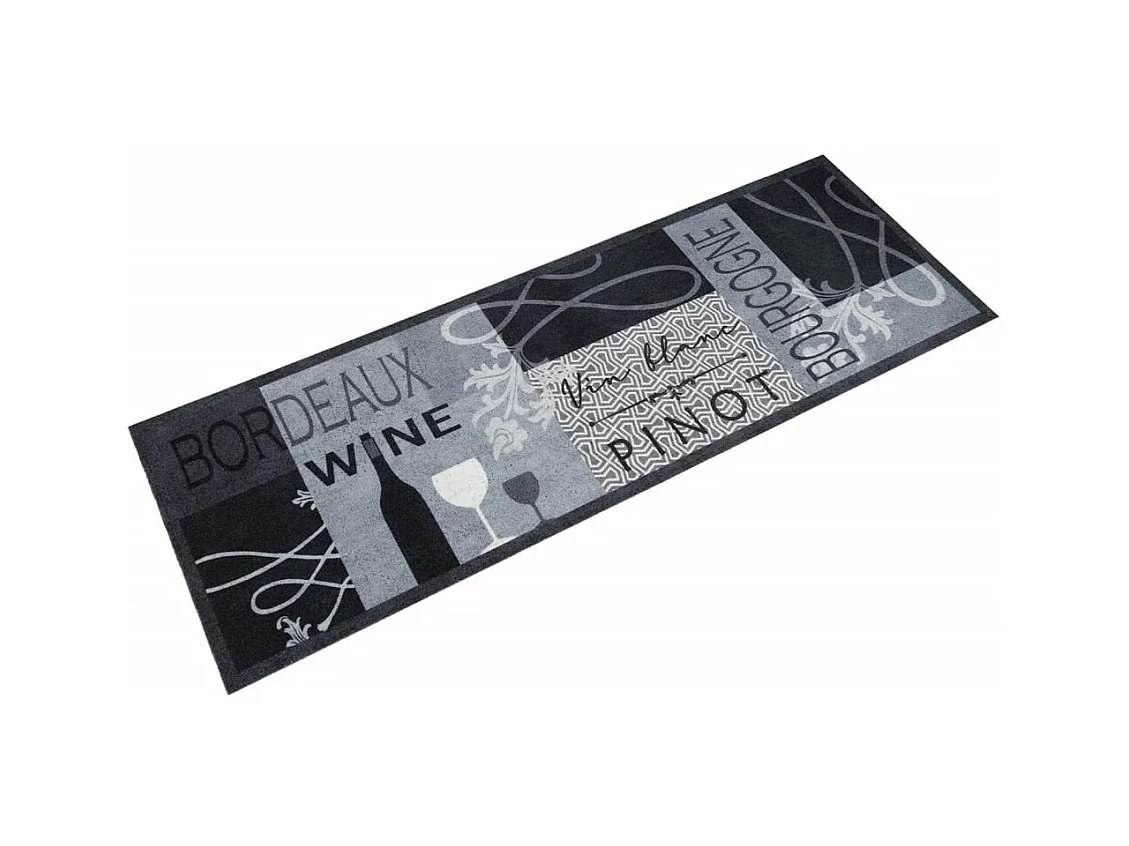 Alfombra de cocina lavable estampada Terciopelo Gris Vino 60x180 cm