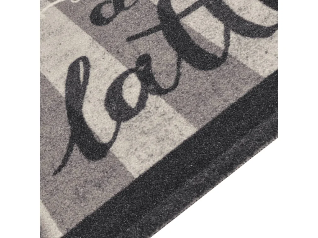 Tapis de cuisine lavable impression café noir 60x300 cm velours