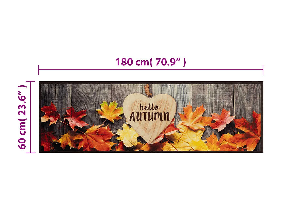 Alfombra de cocina lavable estampado otoño 60x180 cm terciopelo