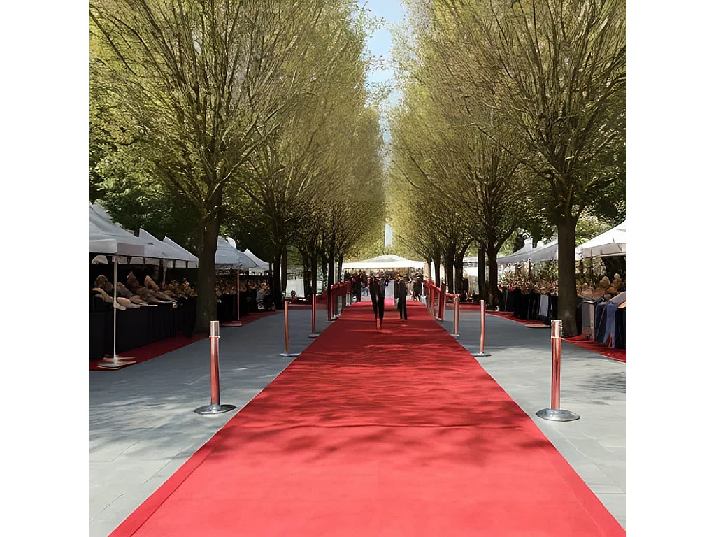 Beurstapijt 1 x 12 m rood