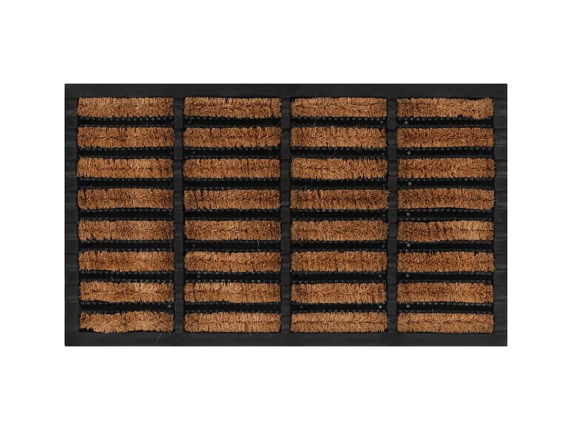 Paillasson rectangulaire 45x75 cm caoutchouc et fibre de coco