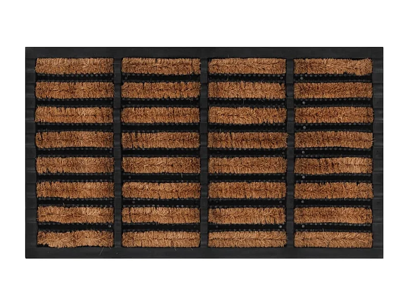 Paillasson rectangulaire 45x75 cm caoutchouc et fibre de coco