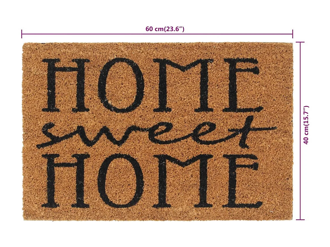 Tapis de porte naturel 40x60 cm fibre de coco touffeté