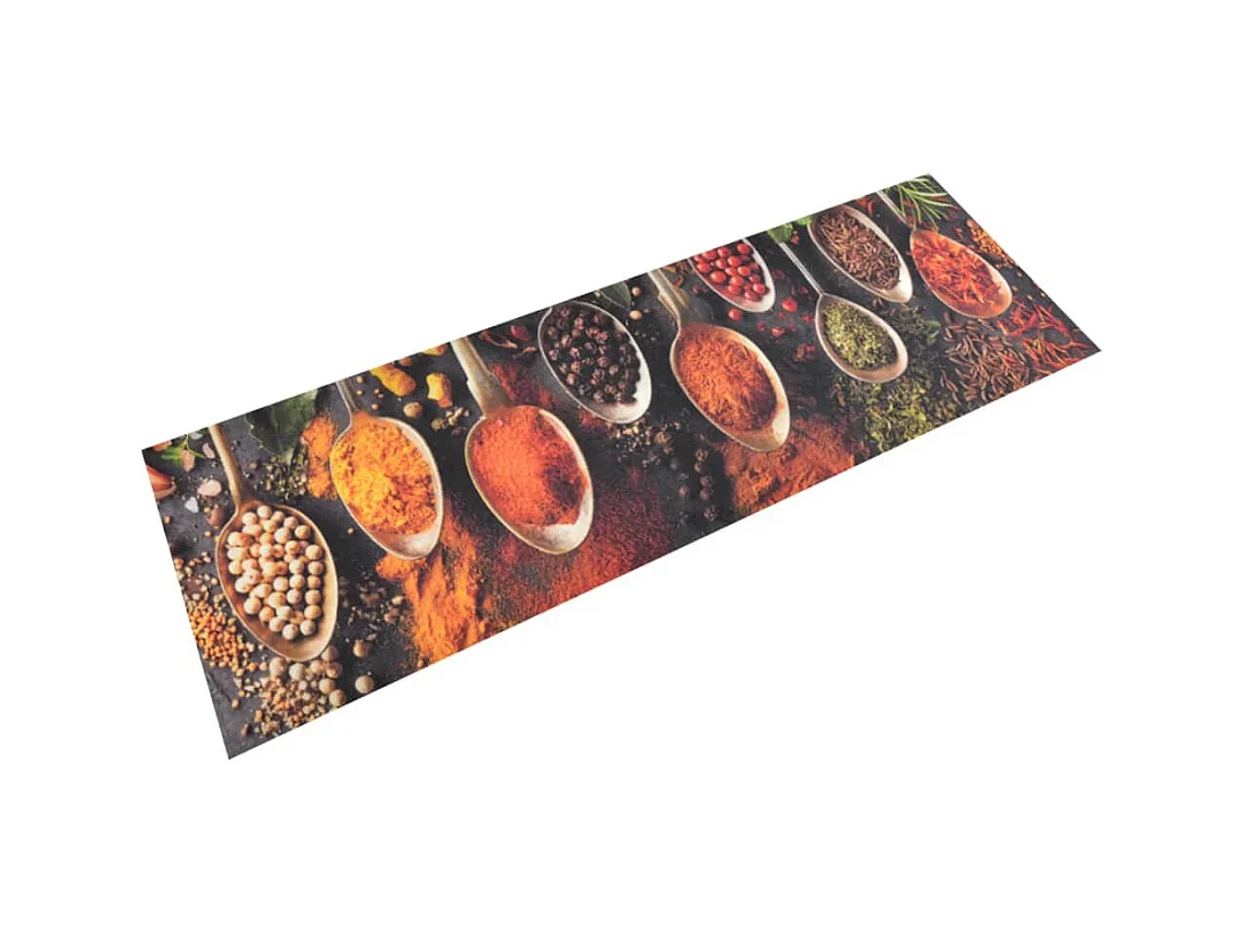 Tapis de cuisine lavable impression cuillère épices 60x180 cm