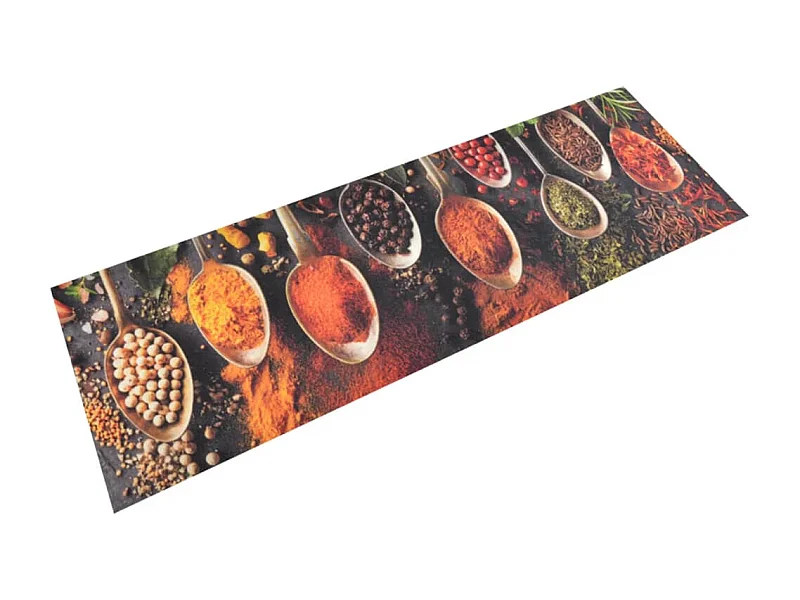 Tappeto da cucina lavabile stampa cucchiaio spezie 60x180 cm