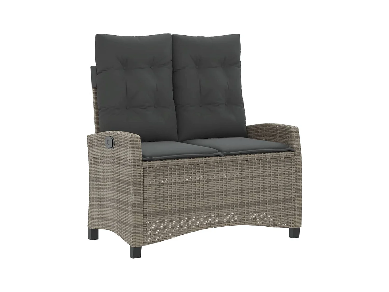 2-delige Tuinset met kussens poly rattan grijs