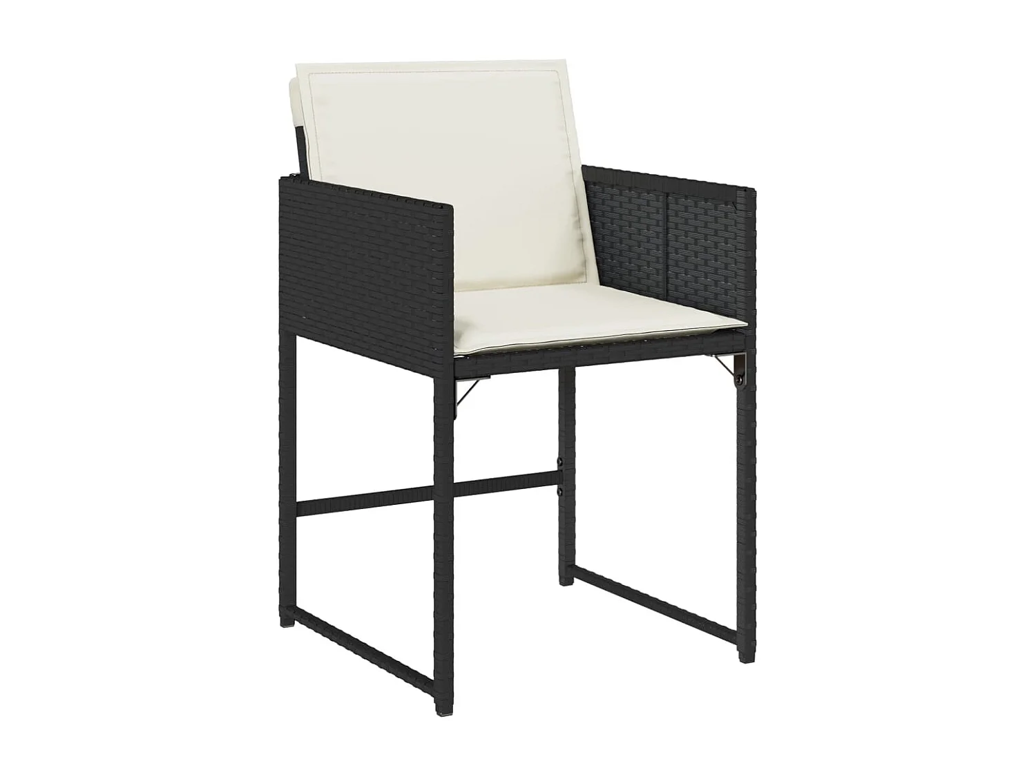 Set da Pranzo da Giardino 11 pz con Cuscini in Polyrattan Nero