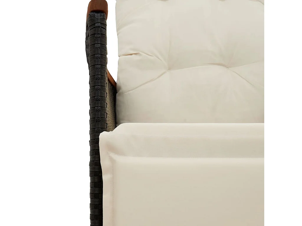 Ensemble à manger de jardin 9pcs coussins noir résine tressée