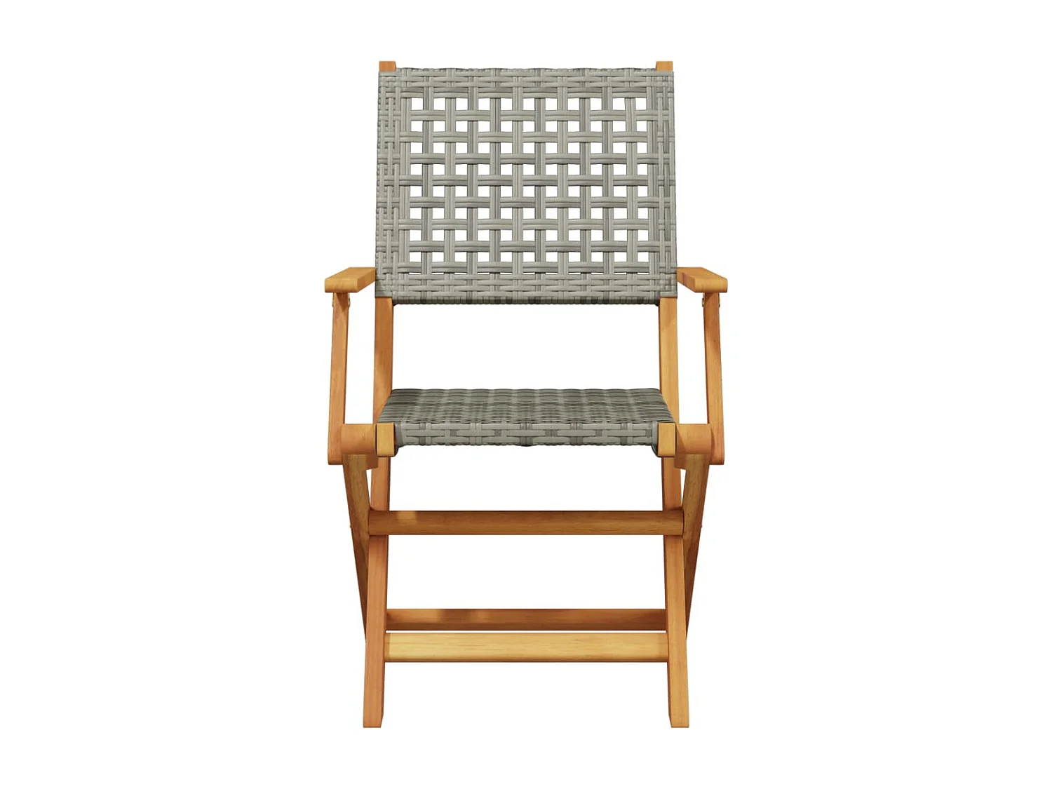 Ensemble de bistro 3 pcs gris résine tressée et bois massif