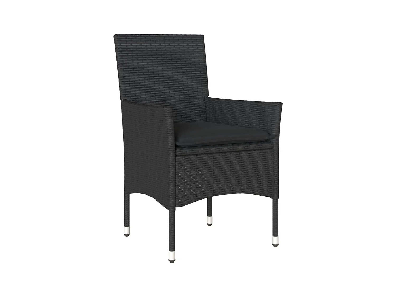 5-delige Loungeset met kussens poly rattan en acaciahout zwart