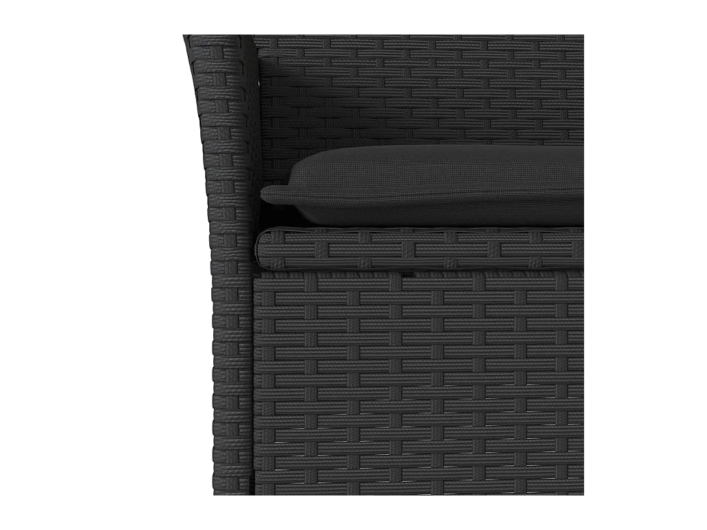 5-delige Loungeset met kussens poly rattan en acaciahout zwart