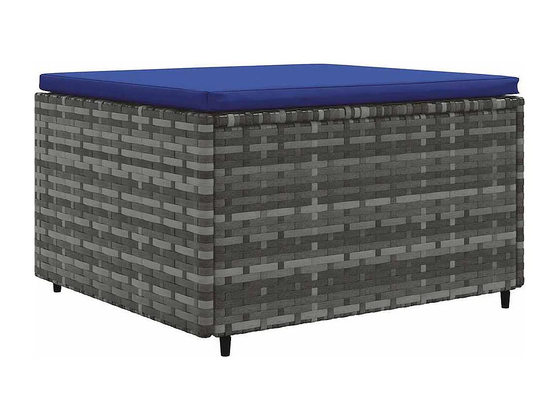 6 pcs conjunto lounge de jardim c/ almofadões vime PE cinzento