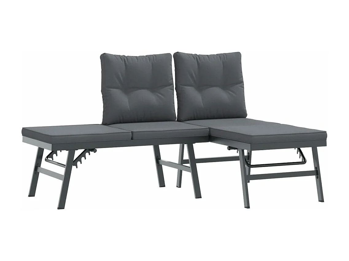 Bancs de jardin avec coussins lot de 6 acier enduit de poudre