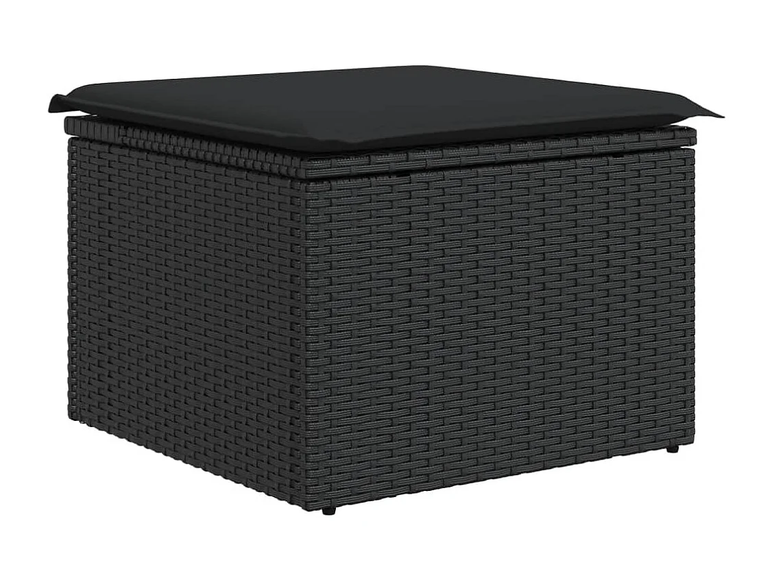 Set Divani da Giardino 5 pz con Cuscini in Polyrattan Nero