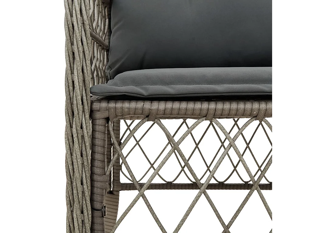 5-delige Tuinset met kussens poly rattan grijs