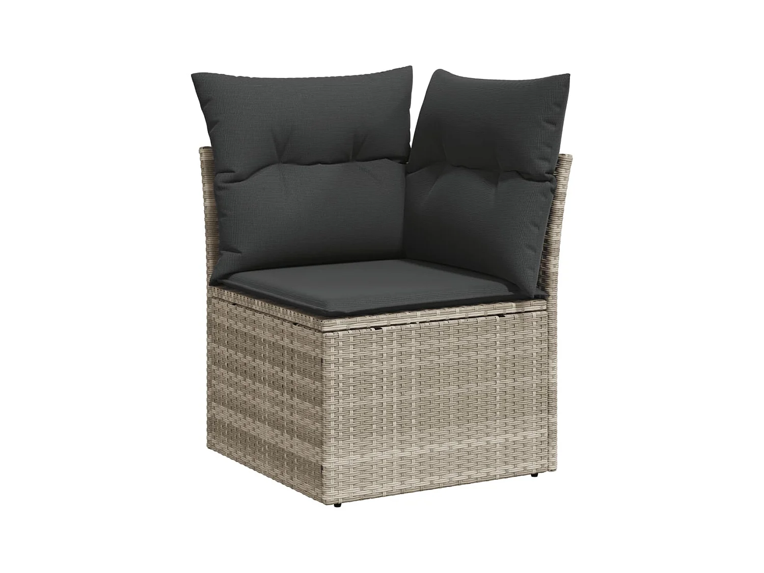 7-tlg. Garten-Sofagarnitur mit Kissen Hellgrau Poly Rattan