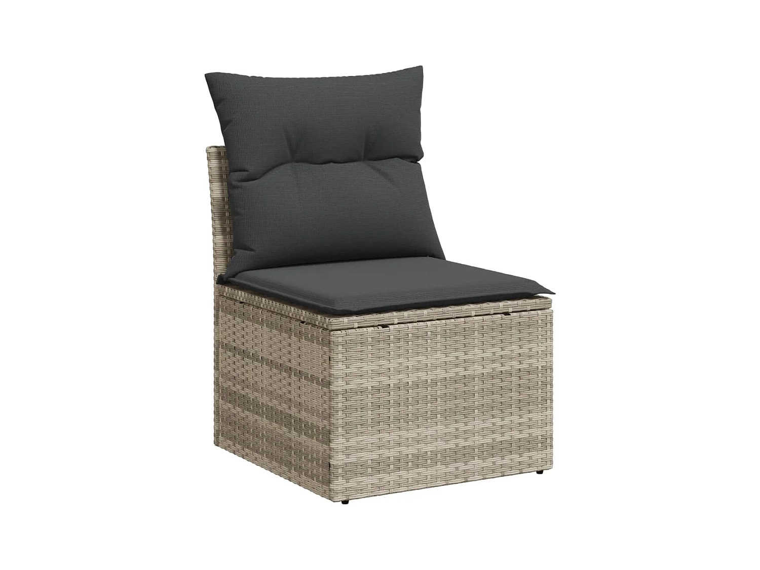 7-tlg. Garten-Sofagarnitur mit Kissen Hellgrau Poly Rattan