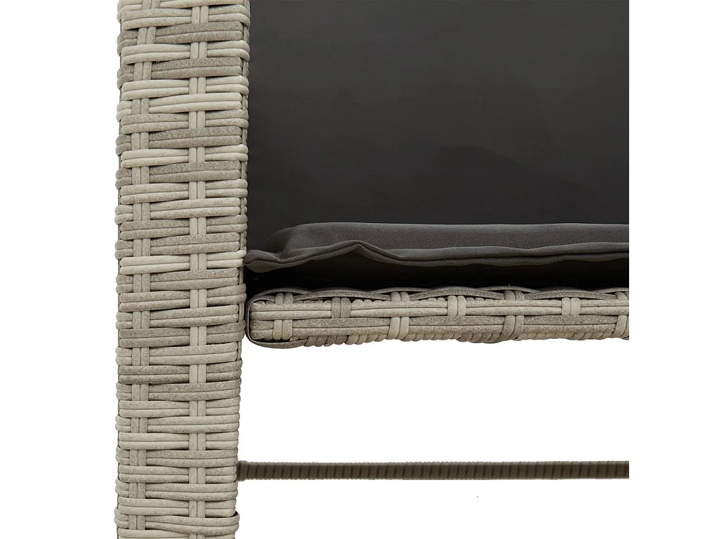 Divano Giardino 2Posti Tavolo Sgabelli Grigio Chiaro Polyrattan