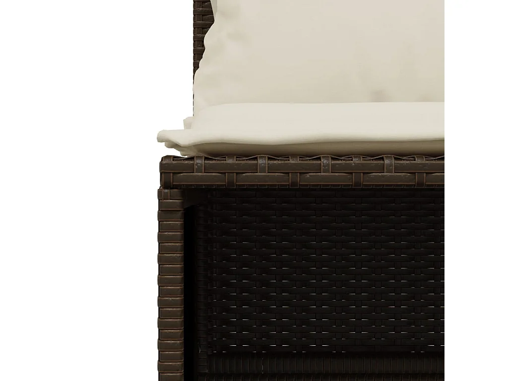 Salon de jardin avec coussins 5 pcs marron résine tressée