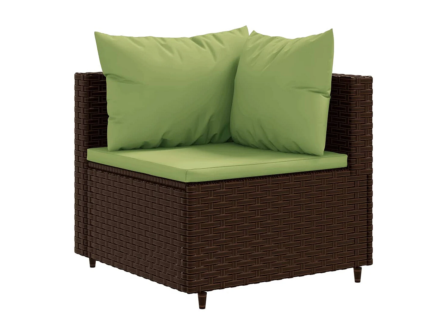Set Divani da Giardino 5 pz con Cuscini Marrone in Polyrattan