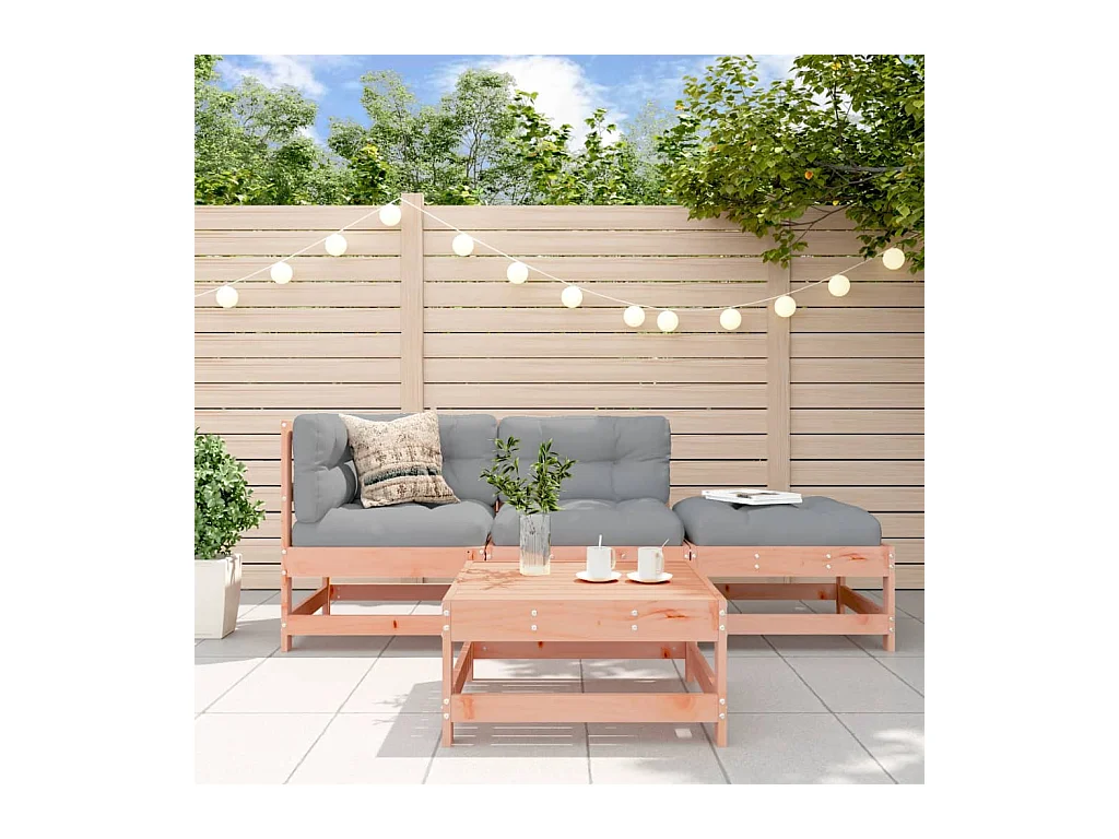 Salon de jardin 4 pcs bois massif douglas