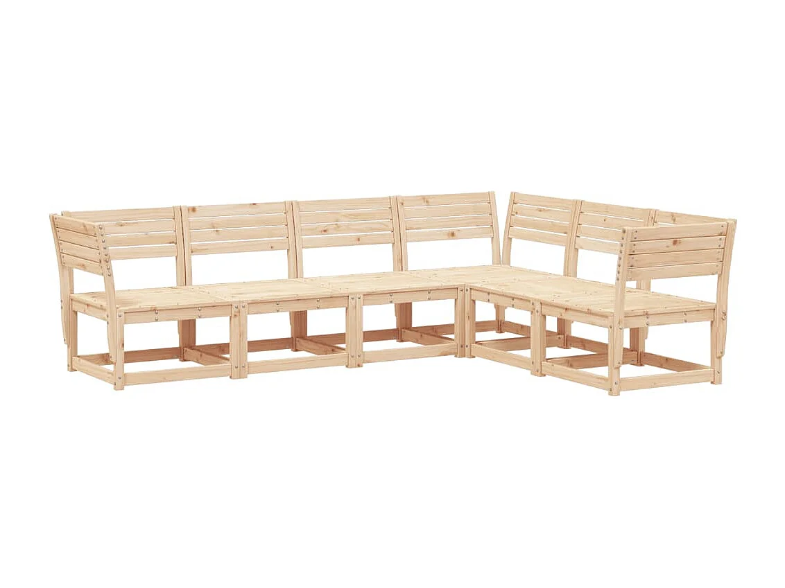 Salon de jardin 6 pcs bois de pin massif