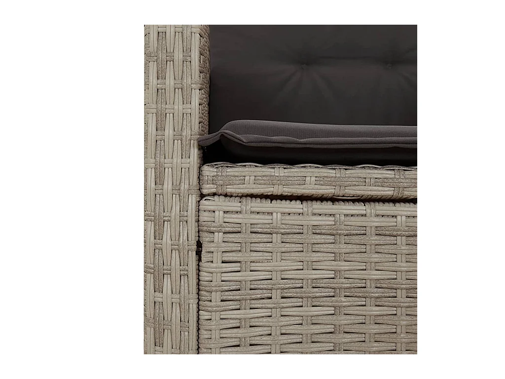 Ensemble à manger de jardin et coussins 5 pcs gris clair rotin