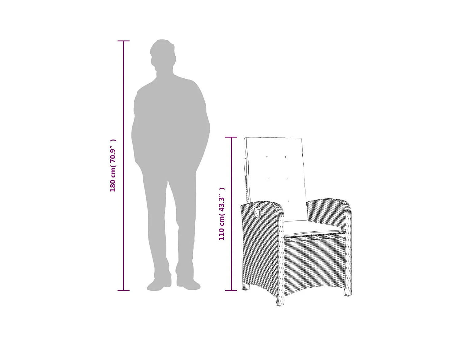 Ensemble à manger de jardin et coussins 5 pcs gris clair rotin