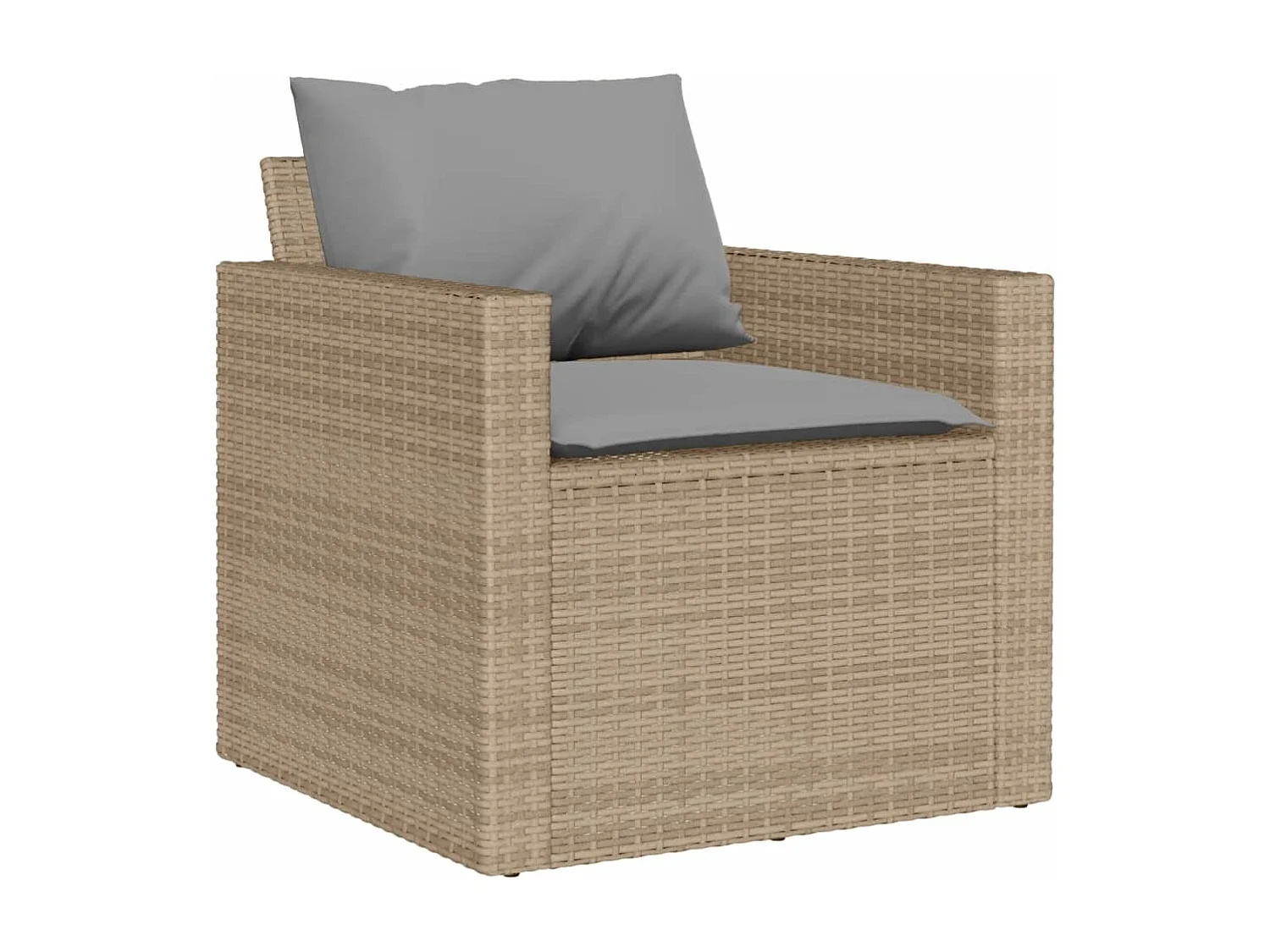 Salon de jardin avec coussins 6 pcs beige résine tressée