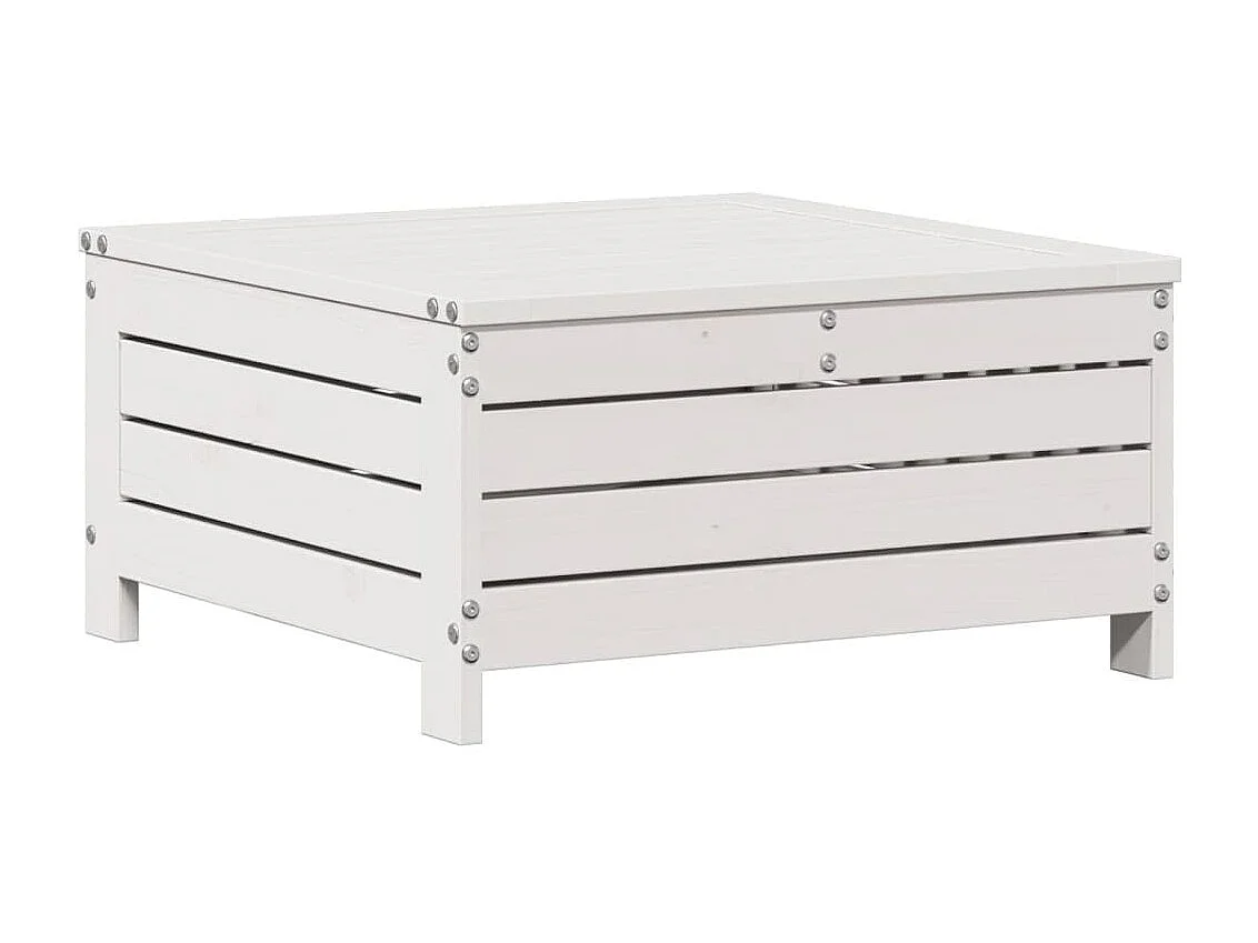 Salon de jardin avec coussins 6 pcs blanc bois de pin massif