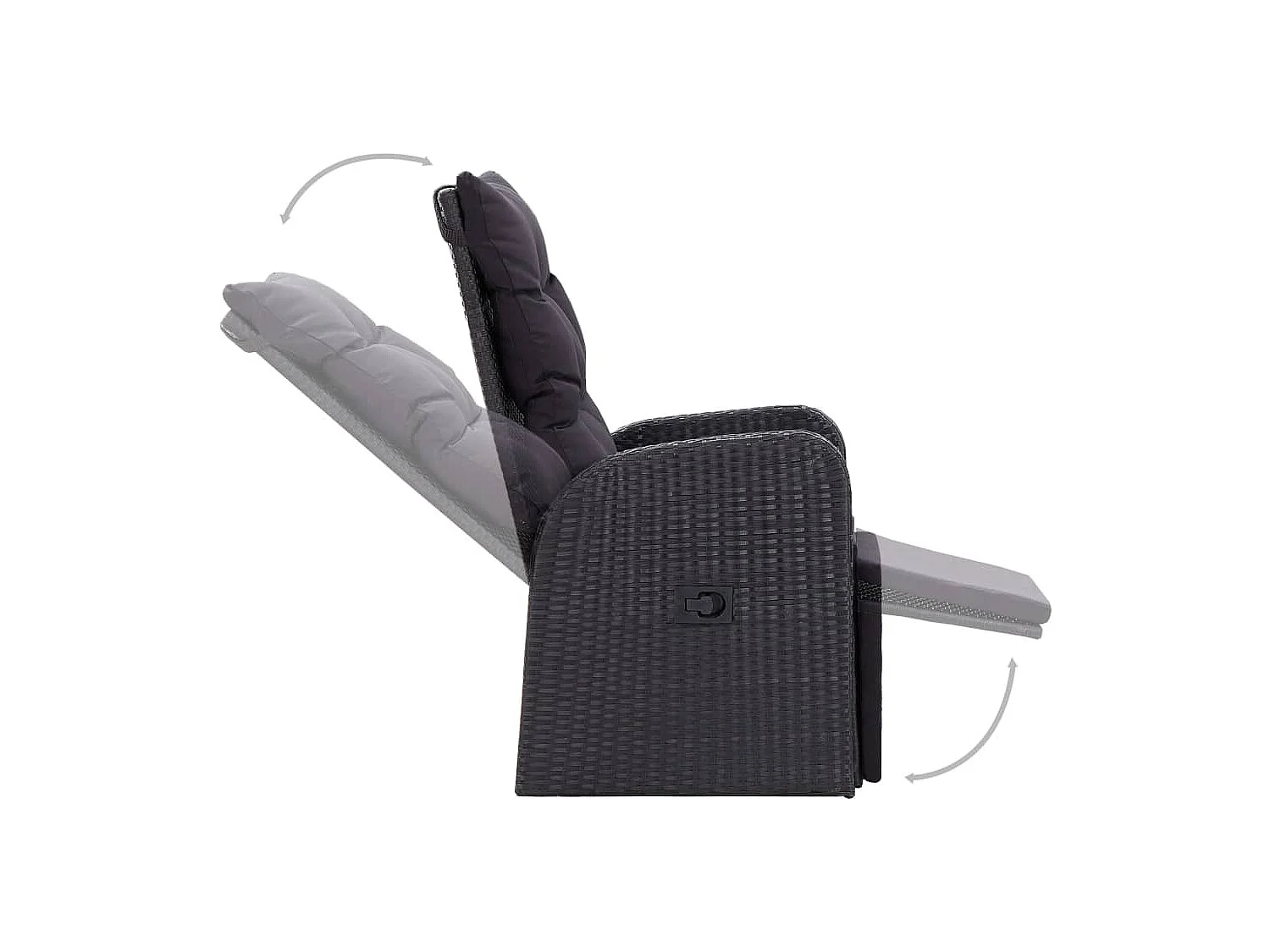 Set Mobili da Pranzo per Giardino 5 pz Nero