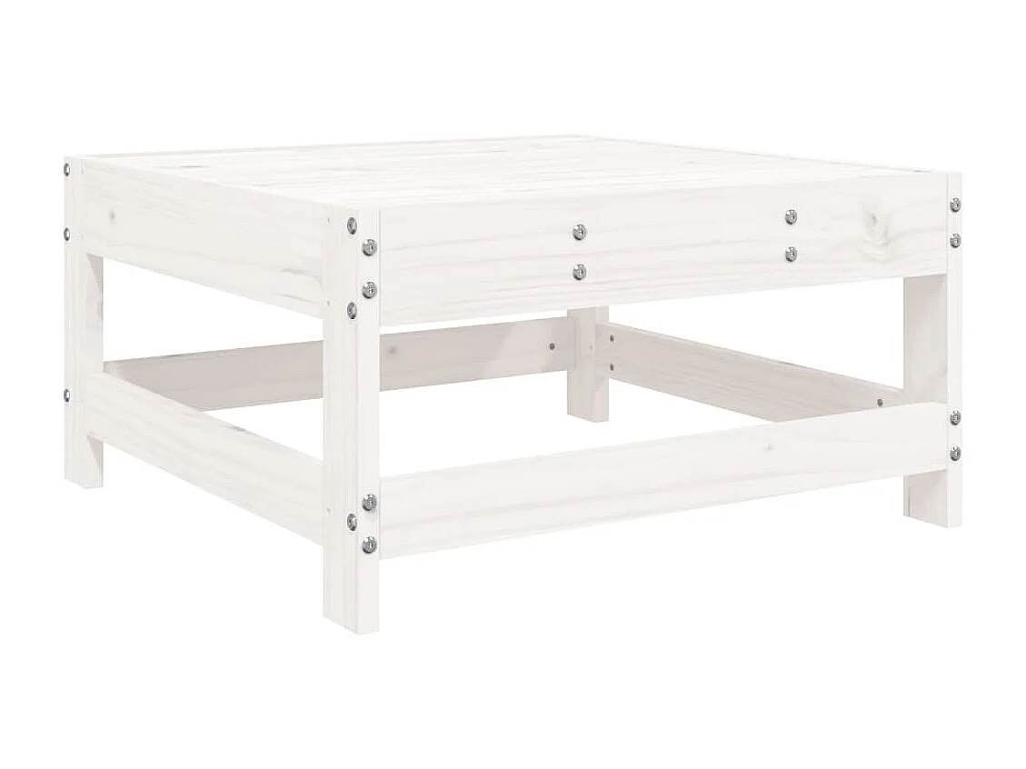 Set Salotto da Giardino 5 pz Bianco in Legno Massello di Pino