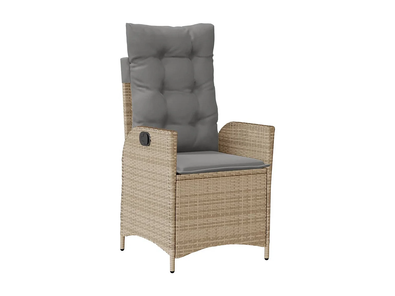 Ensemble à manger de jardin avec coussins 5pcs Beige poly rotin