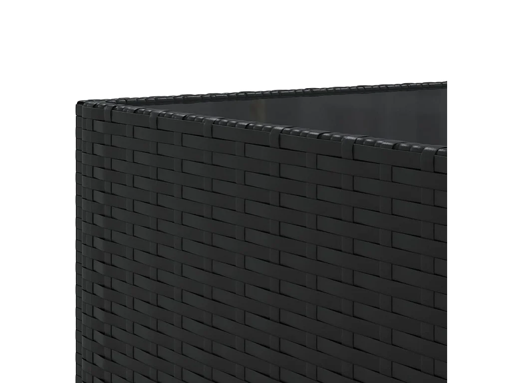 11-delige Loungeset met kussens poly rattan zwart