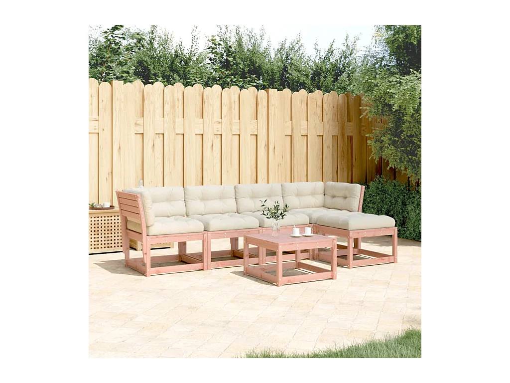 Salon de jardin 5 pcs avec coussins bois massif douglas
