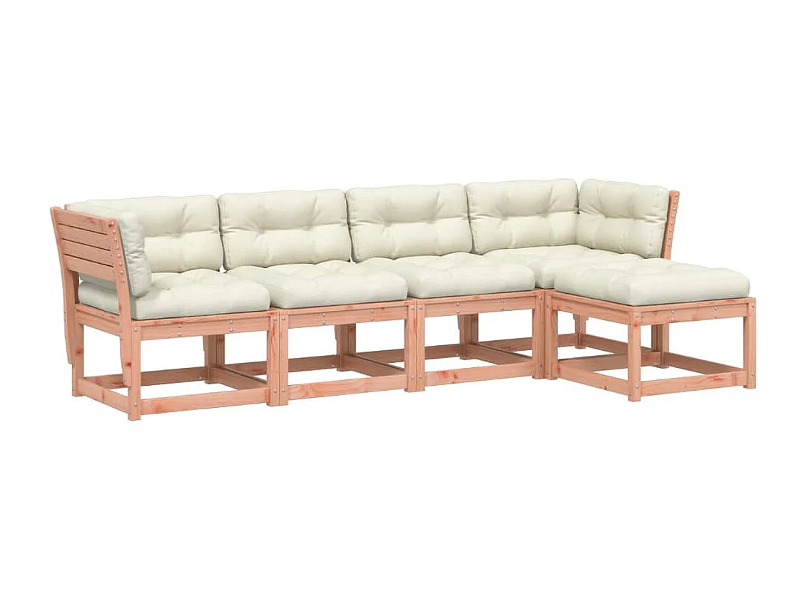 Salon de jardin 5 pcs avec coussins bois massif douglas