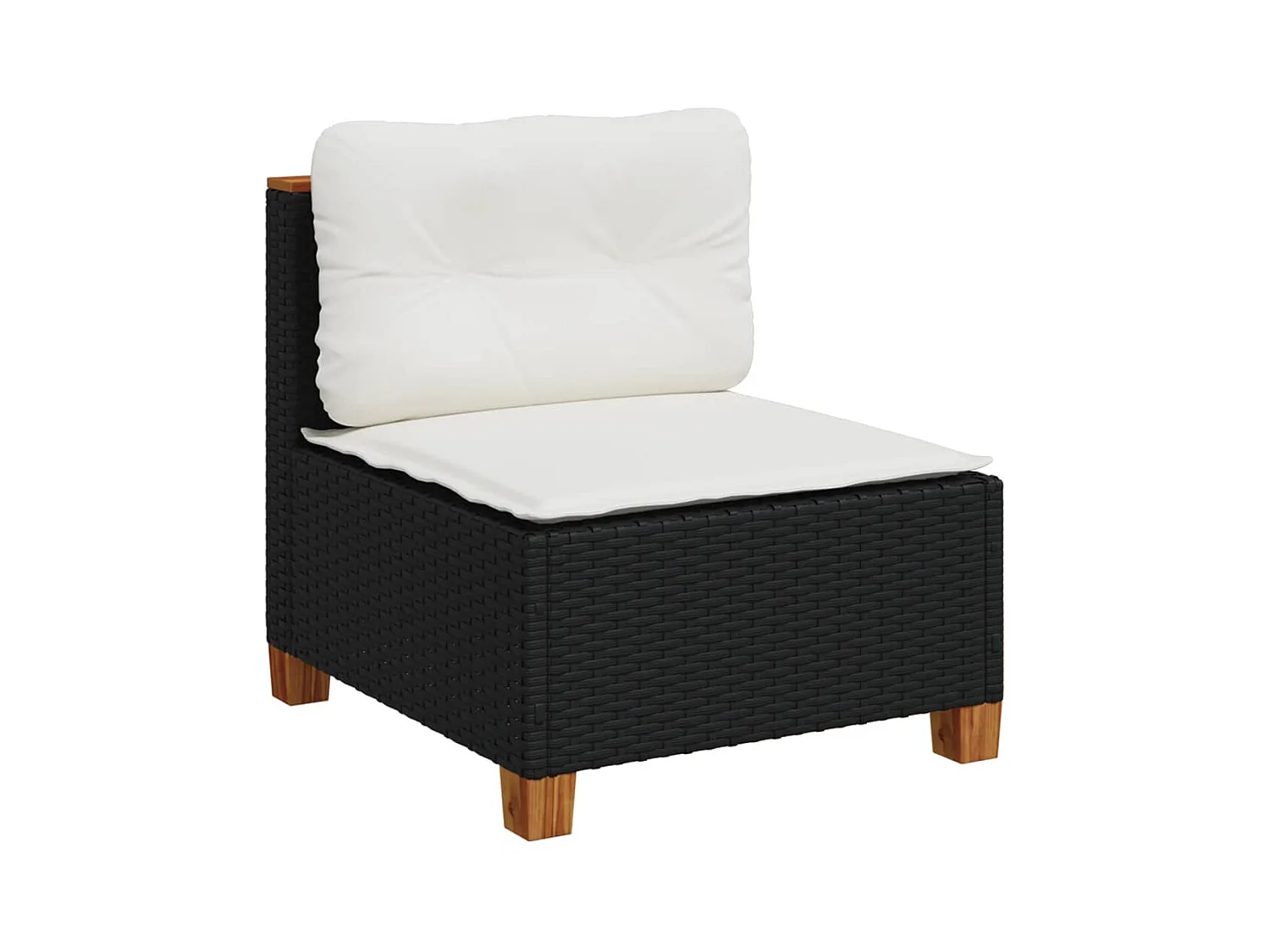 Salon de jardin 7 pcs avec coussins noir résine tressée