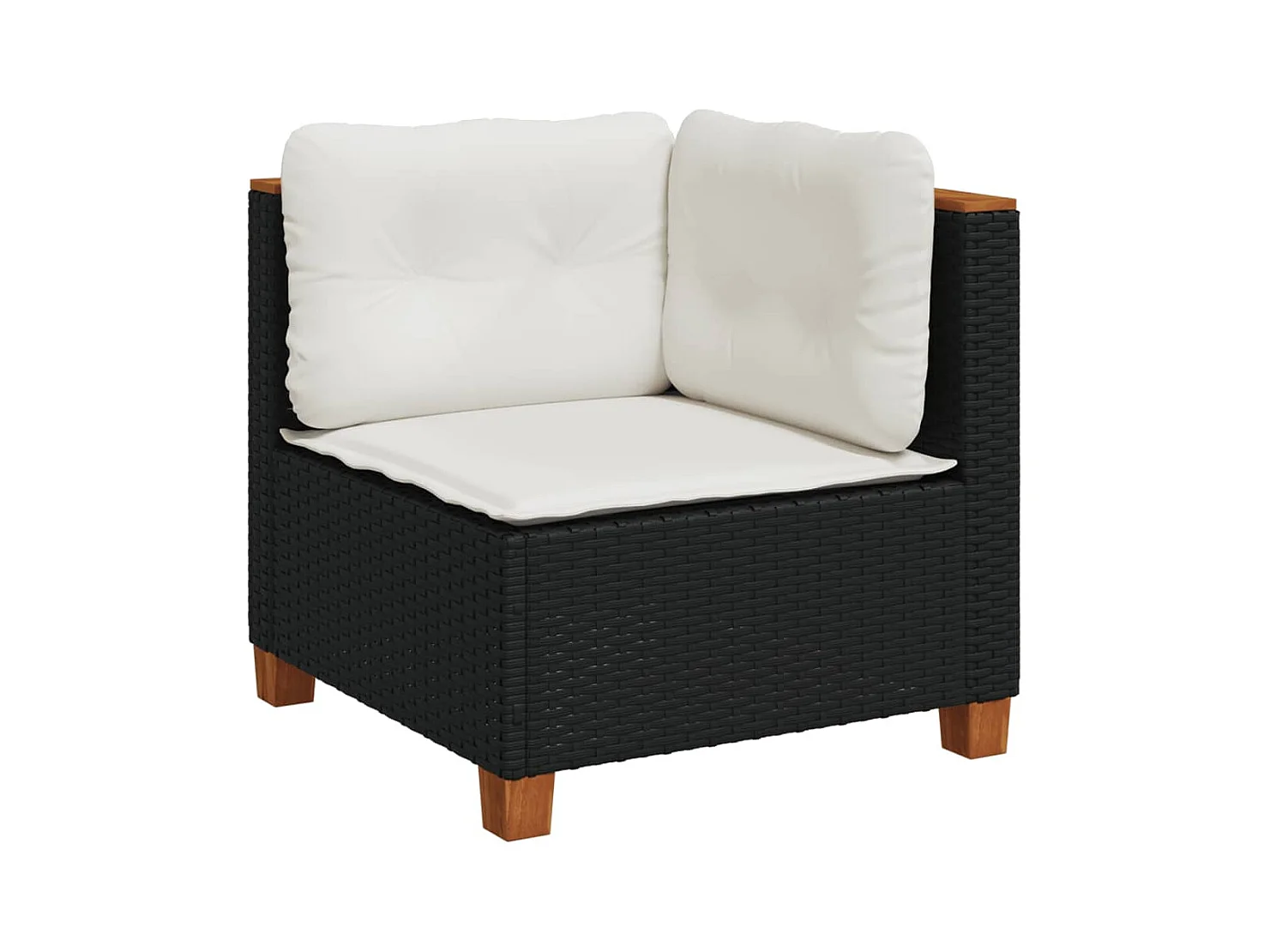 Salon de jardin 7 pcs avec coussins noir résine tressée