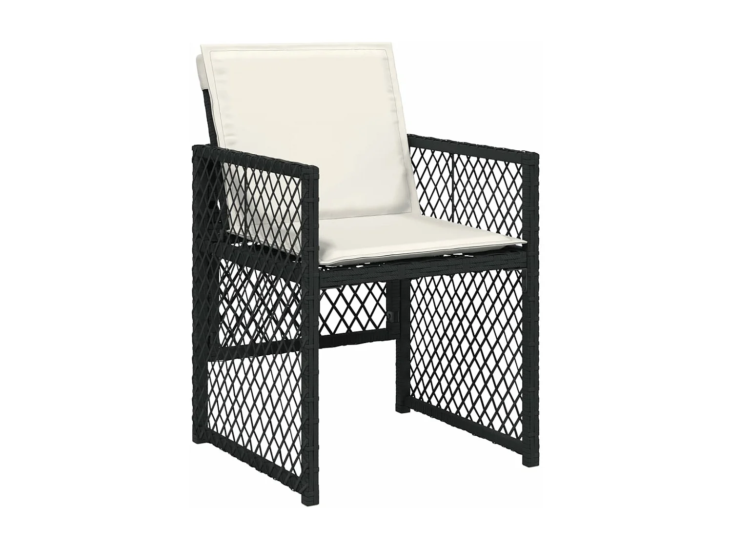 13 pcs conjunto de jantar p/jardim com almofadões vime PE preto