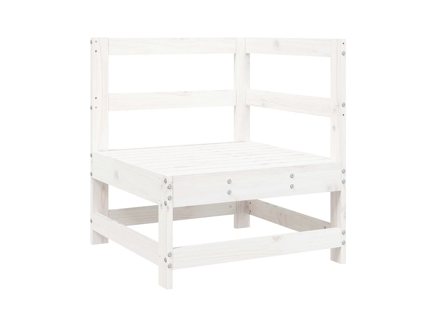 5-delige Loungeset massief grenenhout wit