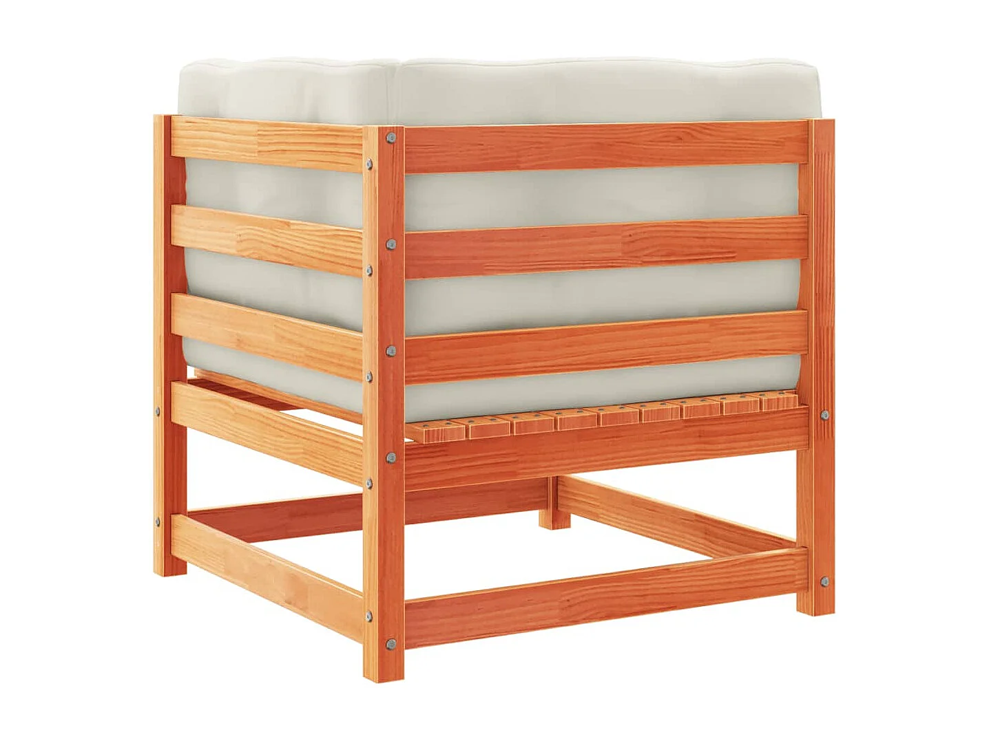 Set Divani Giardino 8 pz con Cuscini Marrone Cera Massello Pino