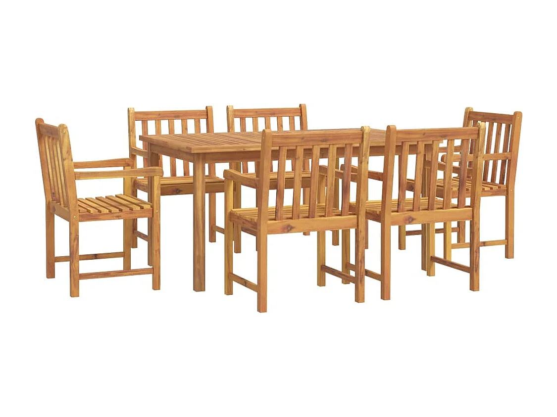 Ensemble à manger de jardin 7 pcs Bois d'acacia solide