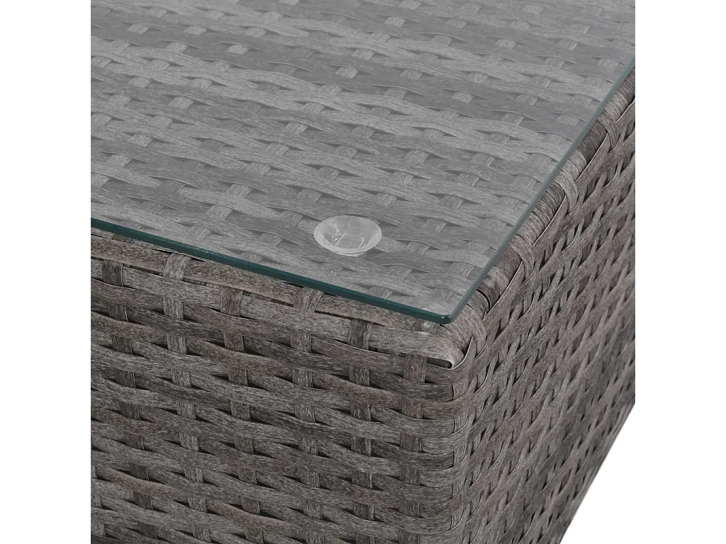 Salon de jardin 8 pcs avec coussins résine tressée gris