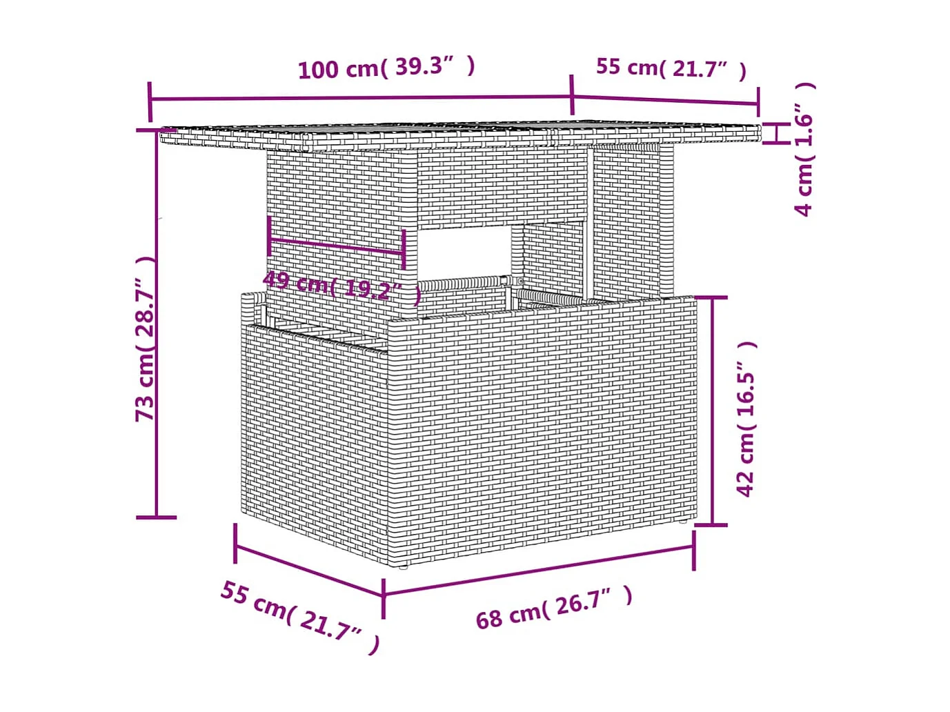 Set Divani da Giardino 11 pz con Cuscini in Polyrattan Grigio