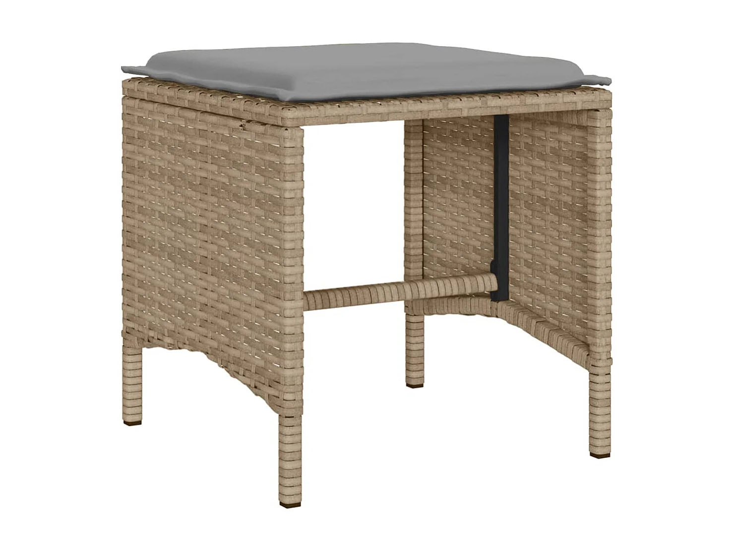 Salon de jardin avec coussins 4 pcs beige résine tressée